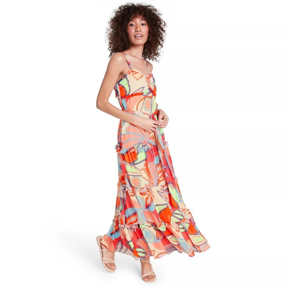 NWT Floral Sleeveless Ruffle Dress ALEXIS x Target